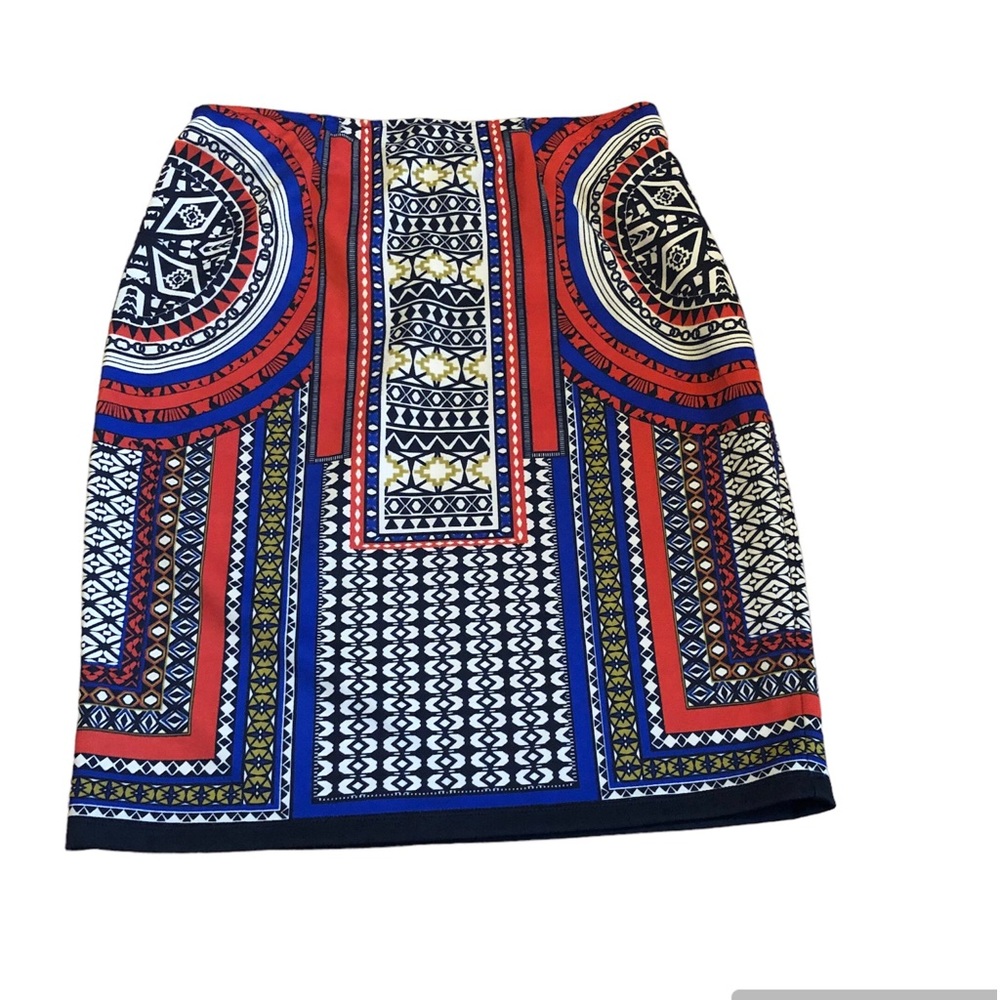 INVESTMENTS Vibrant Multicolored Pull On Skirt With Elastic Waist.